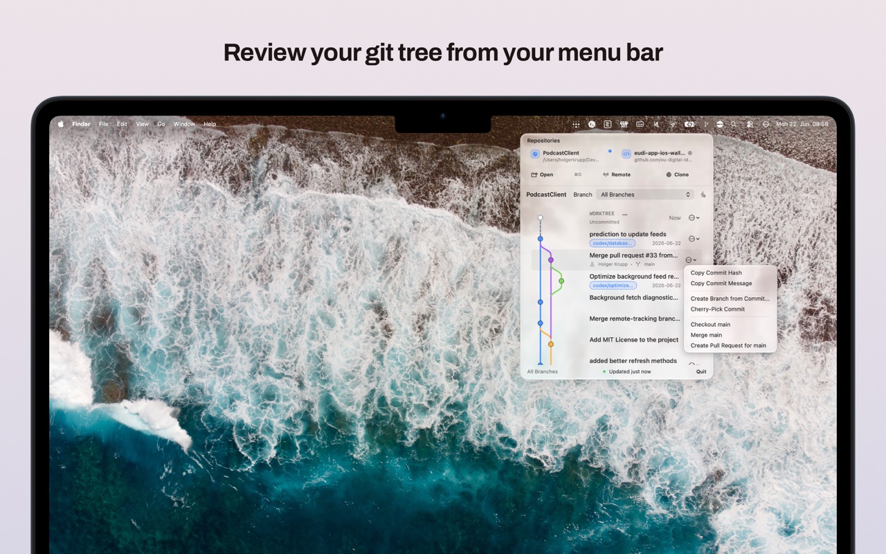Branches Git graph
